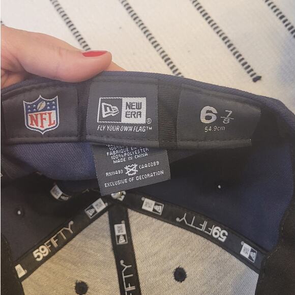 Chicago Bears NFL "GSH" Navy Fitted Hat New Era 59FIFTY Size 6 7/8 EUC - Picture 7 of 8